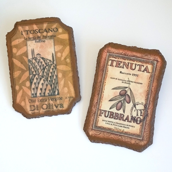 Italian Wall Hanging Plaques L' Toscano & Tenuta Set of 2 - Picture 12 of 16